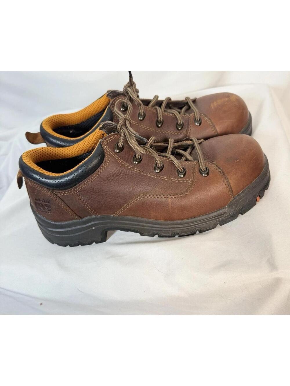 Timberland Women’s 63189 Pro 358  9M Steel Toe Work Shoes Brown Leather EUC